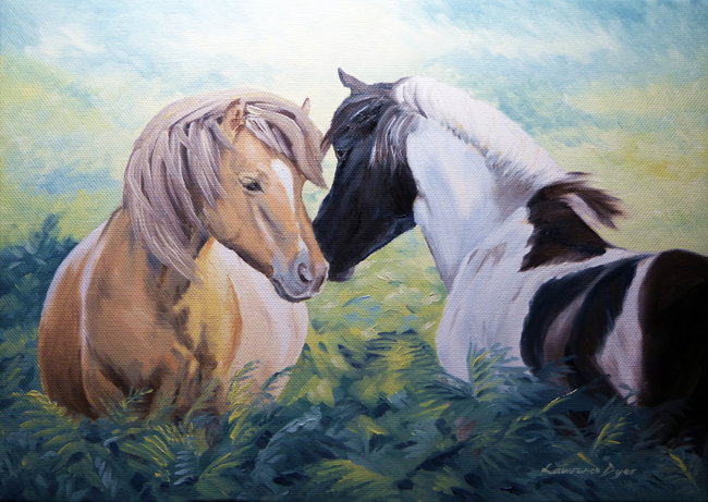 Mare and Stallion at Sourton
                                      Tors by Lawrence Dyer
